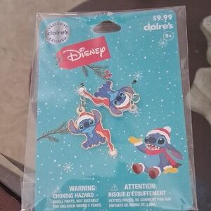 Disney Stitch Festive Earrings - Blue and Red